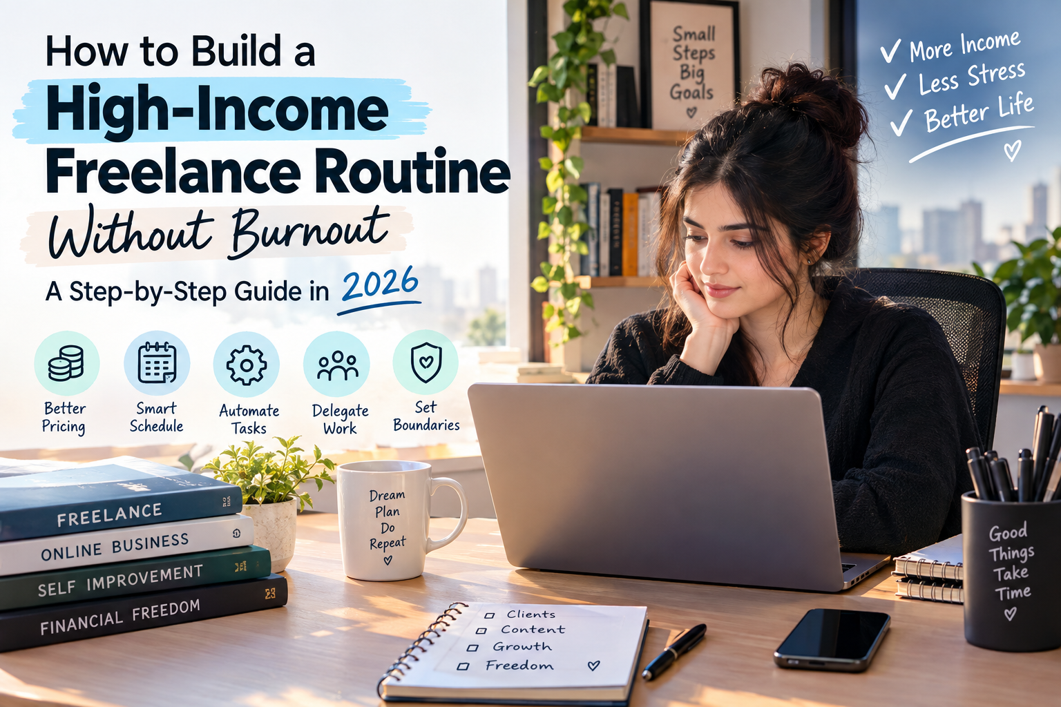 Freelance routine without burnout with smart scheduling, automation, and work-life balance in 2026.