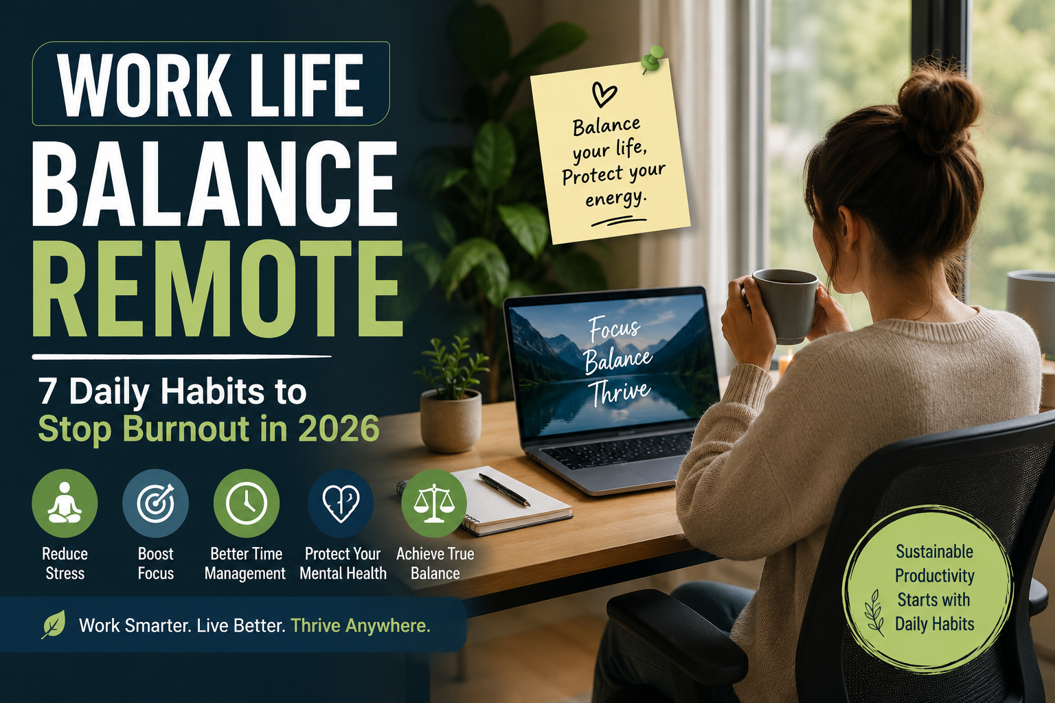 Work life balance remote: 7 daily habits to stop burnout in 2026